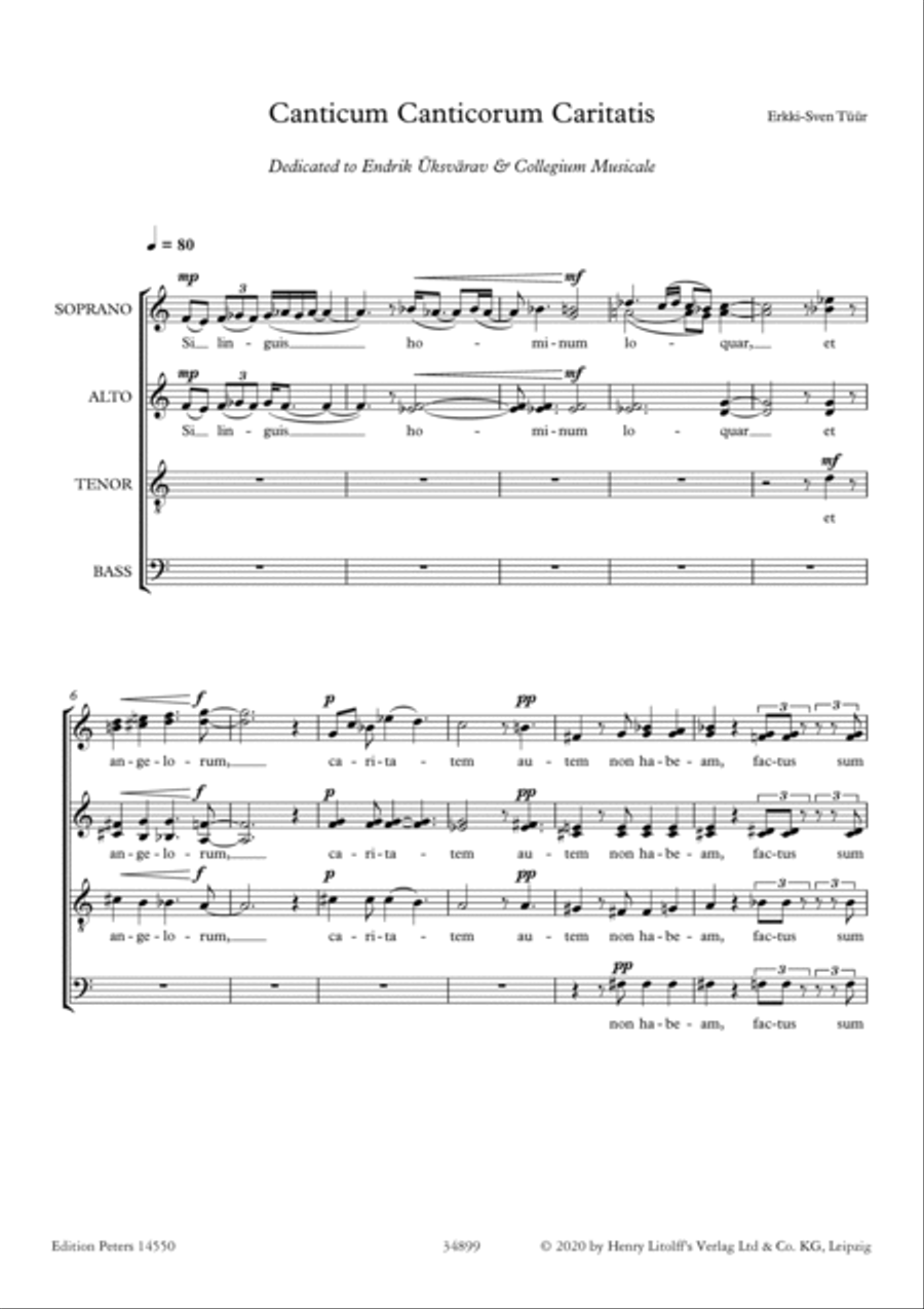 Canticum Canticorum Caritatis 4-Part scores gallery preview page 2