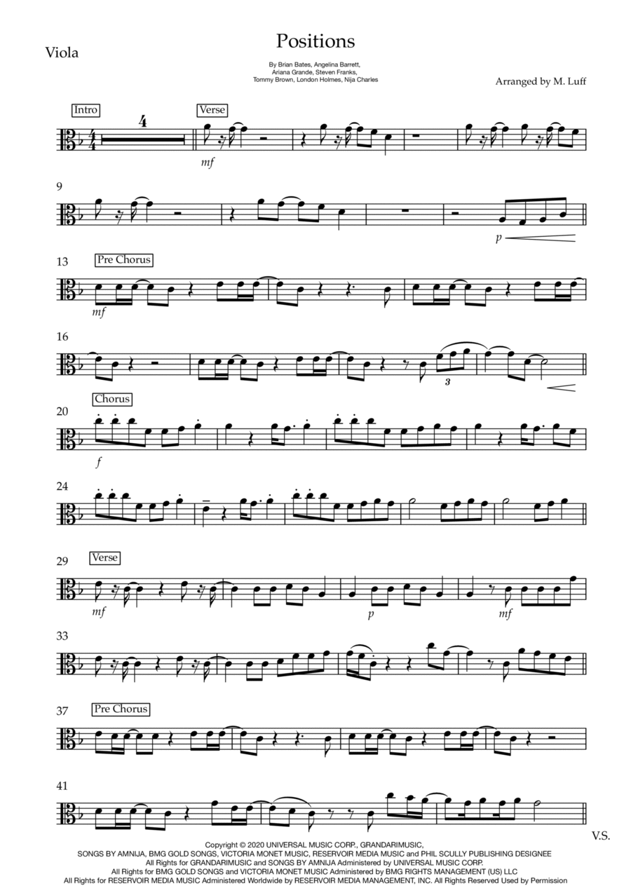 Positions Viola Solo scores gallery preview page 1