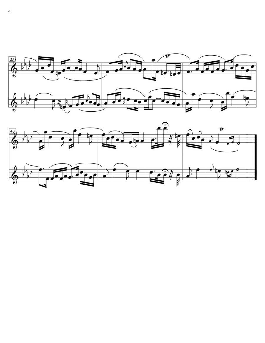 Sonata in F minor -W.F.Bach- flute and oboe duet Woodwind Duet scores gallery preview page 4