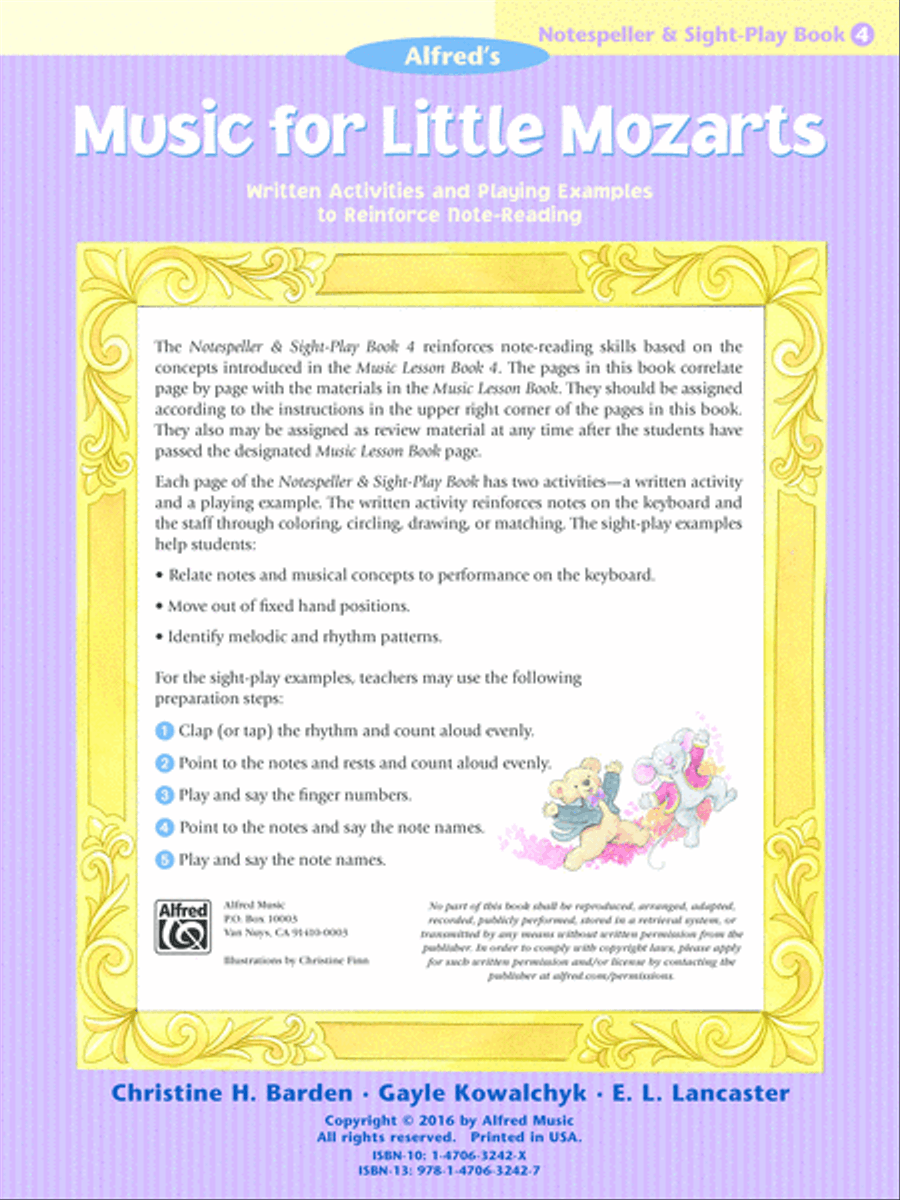 Music for Little Mozarts Notespeller & Sight-Play Book, Book 4 Piano Method scores gallery preview page 2