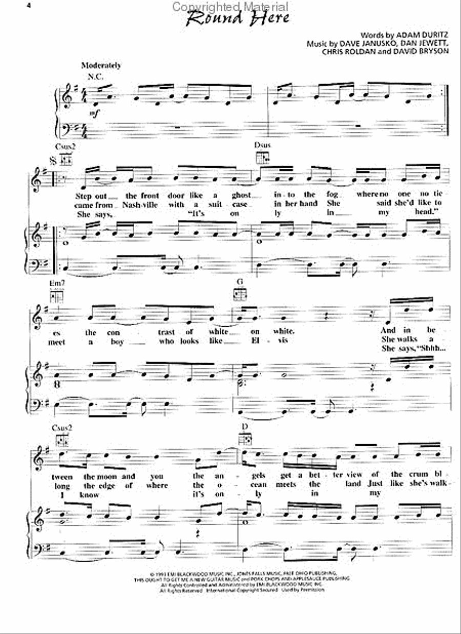 Counting Crows – August & Everything After* Piano, Vocal, Guitar scores gallery preview page 2