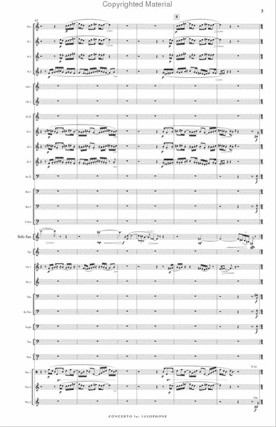 Concerto for Saxophone & Wind Symphony Concert Band scores gallery preview page 4