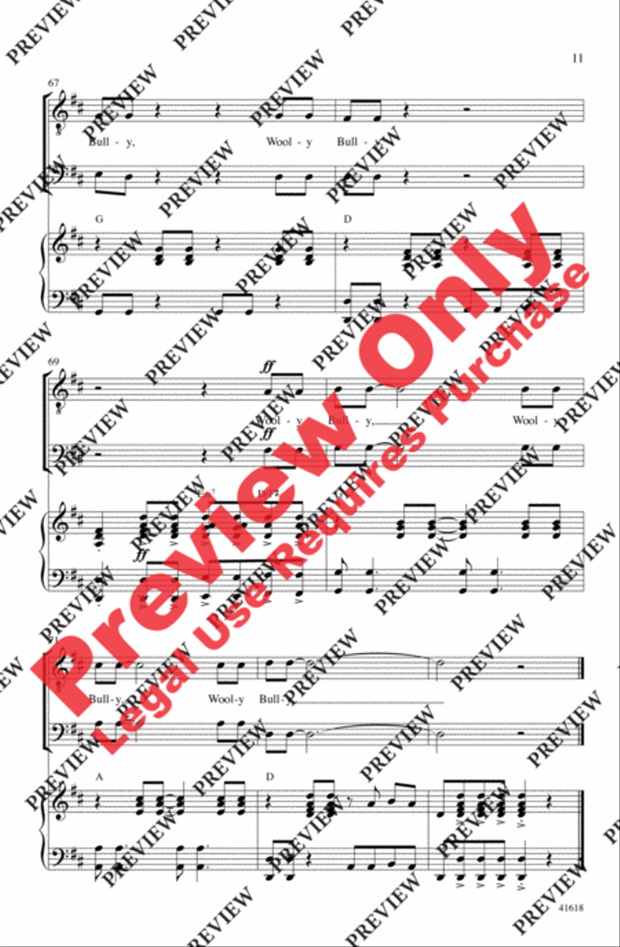 Wooly Bully Men's Choir scores gallery preview page 10