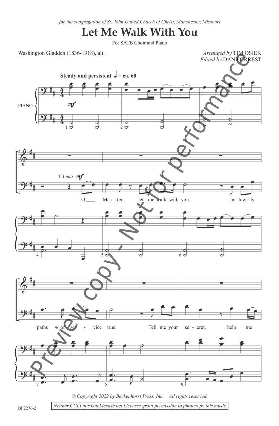 Let Me Walk With You 4-Part scores gallery preview page 3