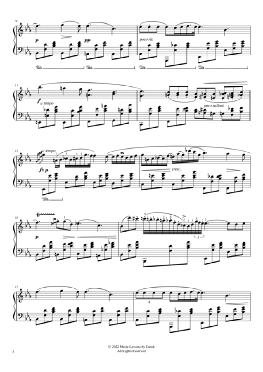 Nocturne in Eb Major, Op. 9, No. 2 (HARD PIANO) [Frédéric Chopin] Piano Solo scores gallery preview page 2