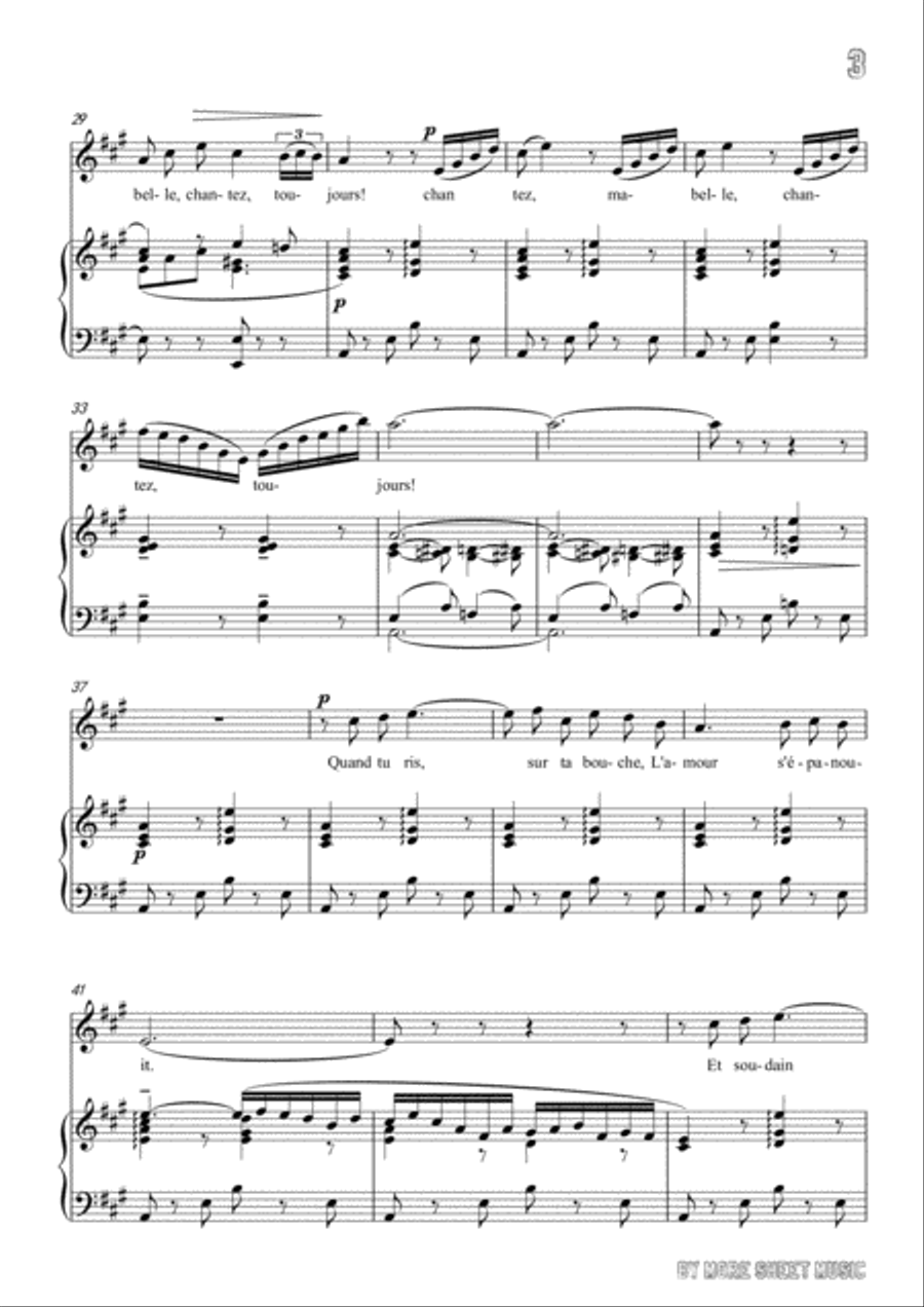 Gounod-Sérénade in A Major,for Voice and Piano Voice Solo scores gallery preview page 5