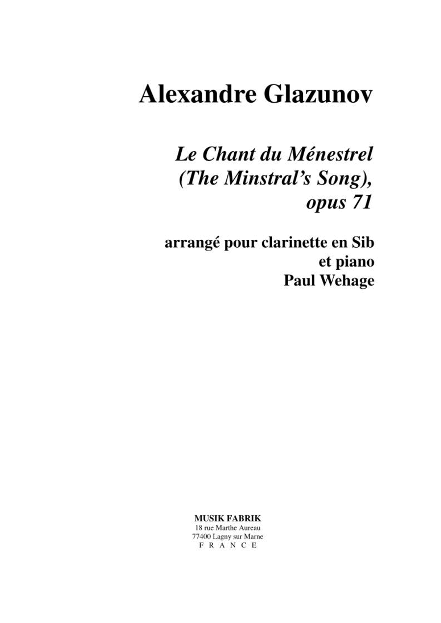 Le Chant du Menestrel (The Minstral's Song ), opus 71 B-Flat Clarinet scores gallery preview page 1