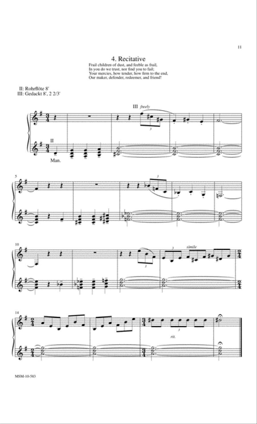 Oh, Worship the King Variations for Organ on Hanover Organ scores gallery preview page 6