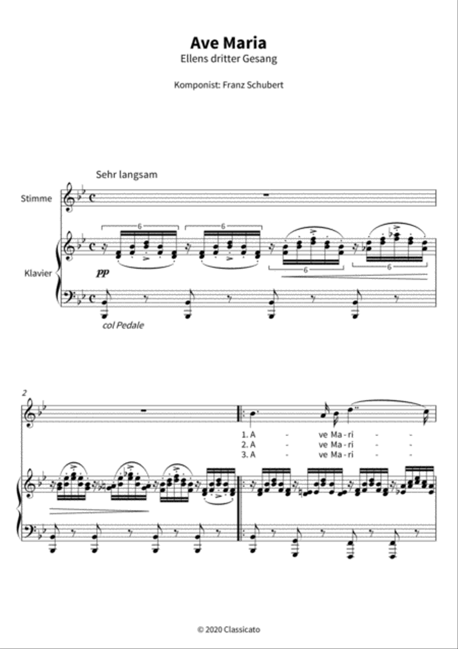 Ave Maria Piano, Vocal, Guitar scores gallery preview page 3