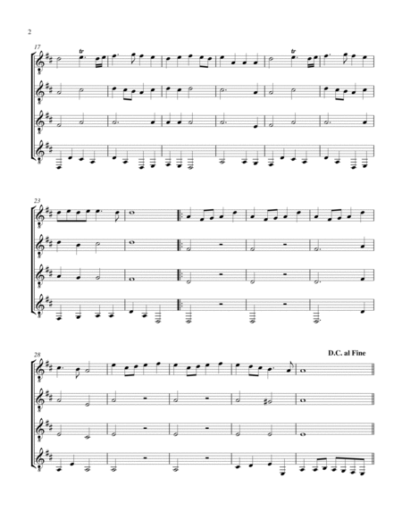 Trumpet Voluntary and Trumpet Tune (Guitar Quartet) - Score and Parts image number null
