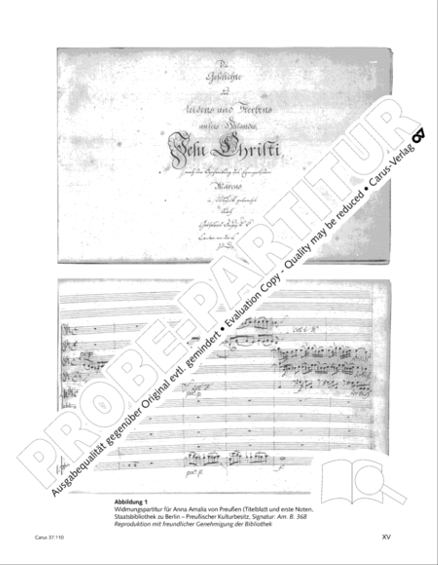 Markuspassion. Werkausgabe Reihe 1, Bd. 7 (Homilius) 4-Part scores gallery preview page 13