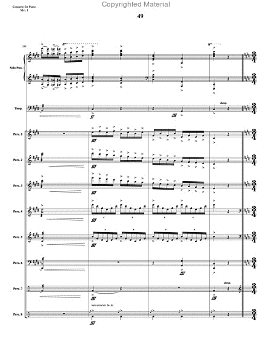 Concerto for Piano and Percussion Orchestra Percussion Ensemble scores gallery preview page 71