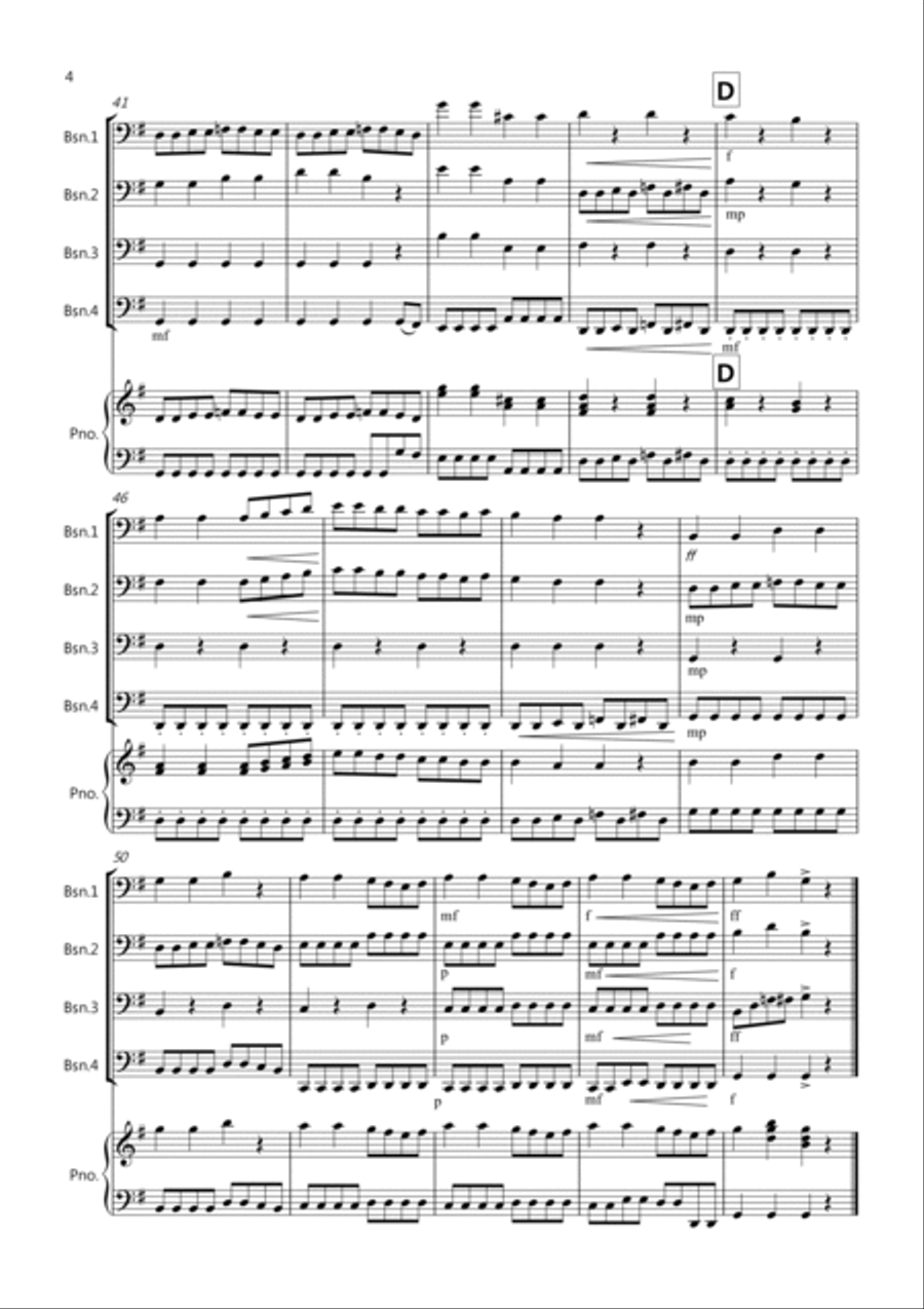 Haydn Rocks! for Bassoon Quartet Bassoon Quartet scores gallery preview page 4