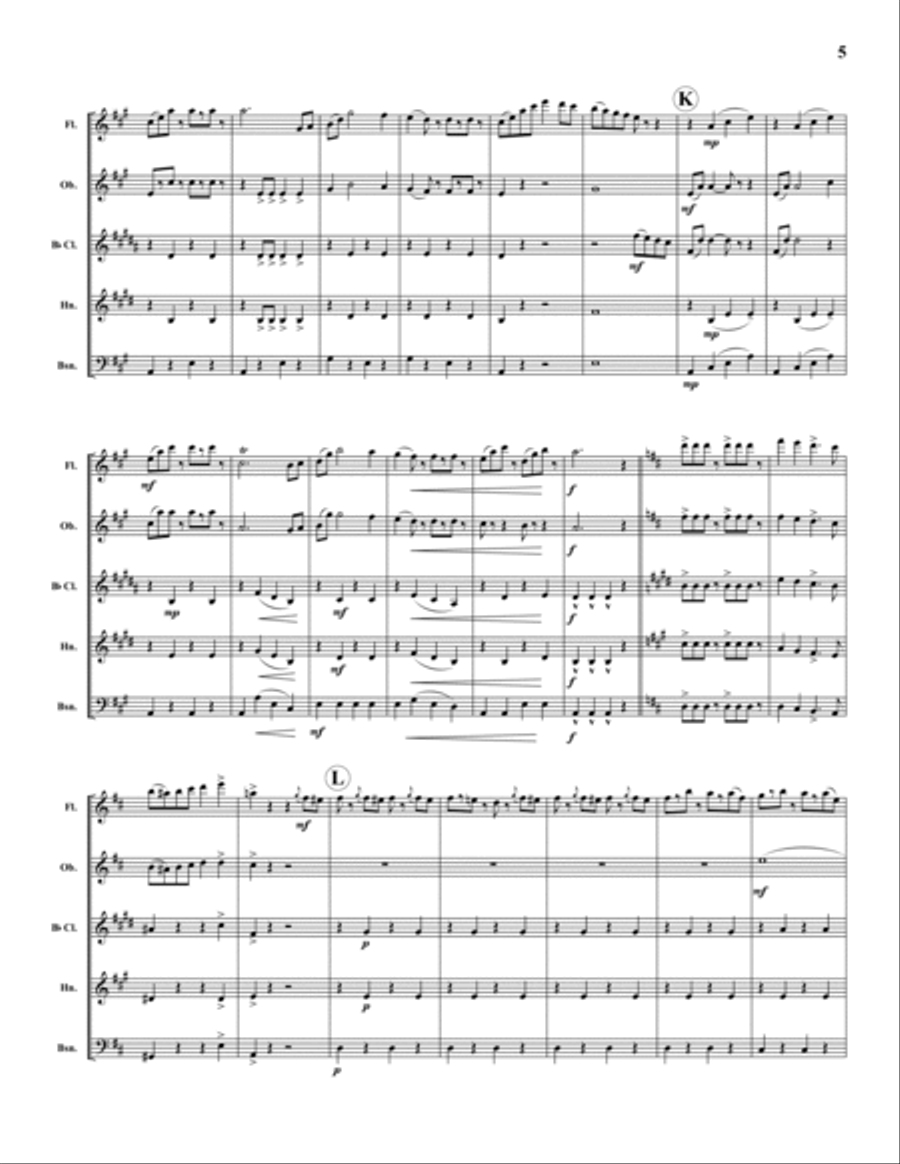Radetzky March Woodwind Quintet scores gallery preview page 5