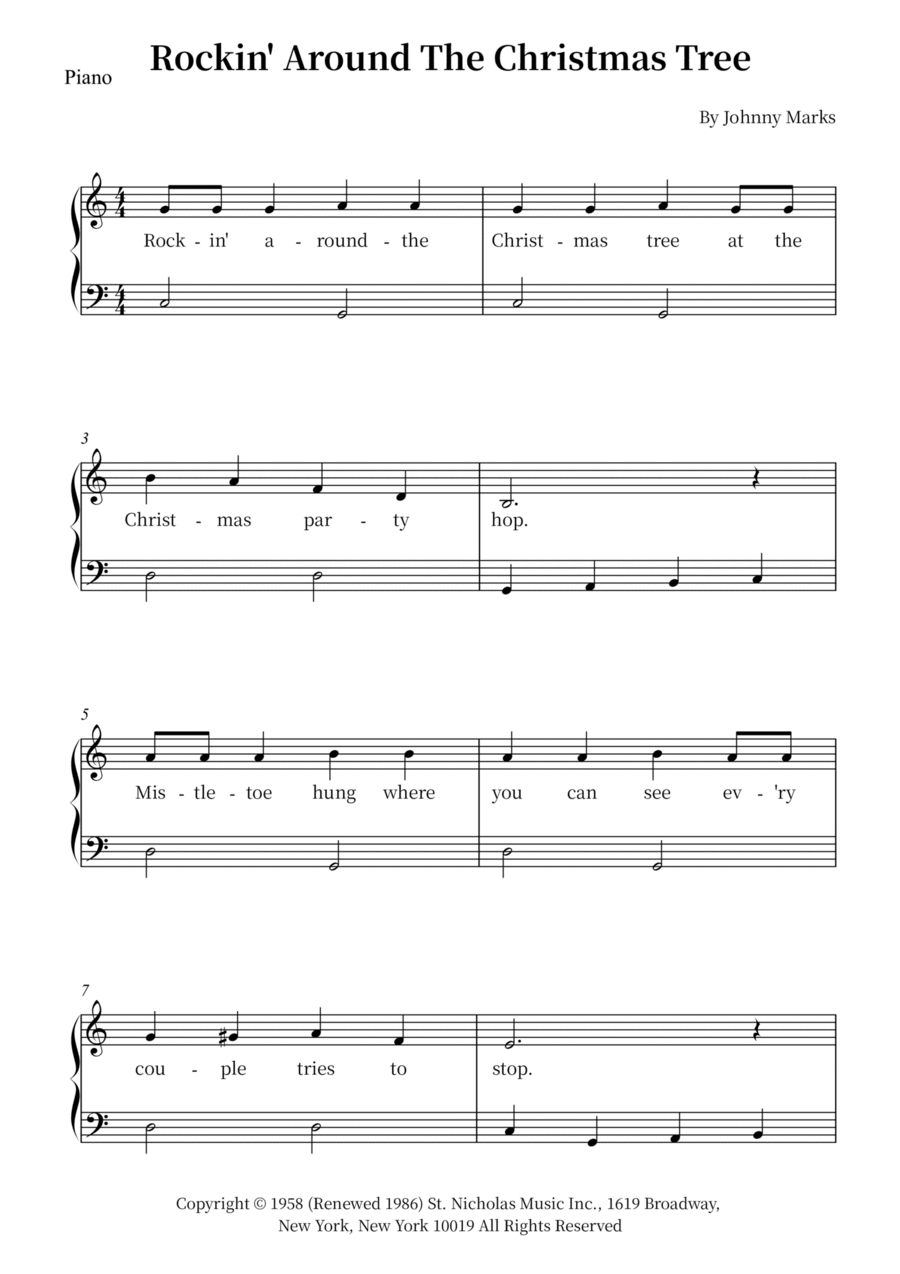 Rockin' Around The Christmas Tree Voice scores gallery preview page 1