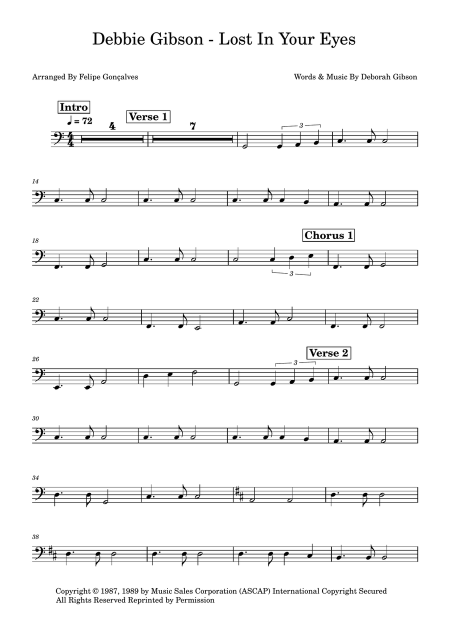 Lost In Your Eyes Double Bass scores gallery preview page 1