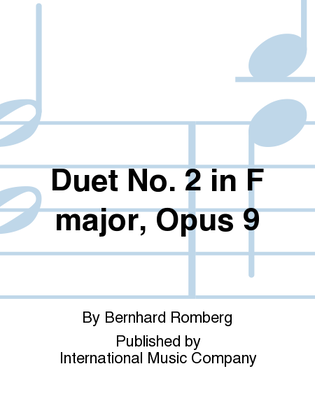 Book cover for Duet No. 2 In F Major, Opus 9