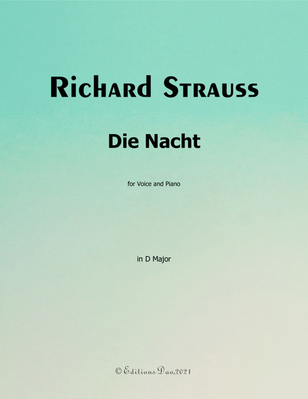 Die Nacht, by Richard Strauss, in D Major image number null