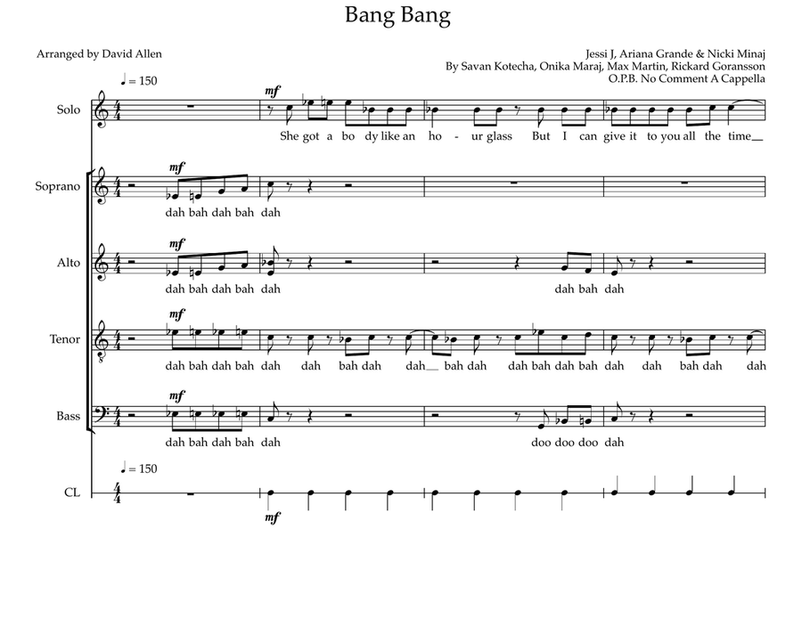 Bang Bang (Rap Version) - Score Only A Cappella scores gallery preview page 1