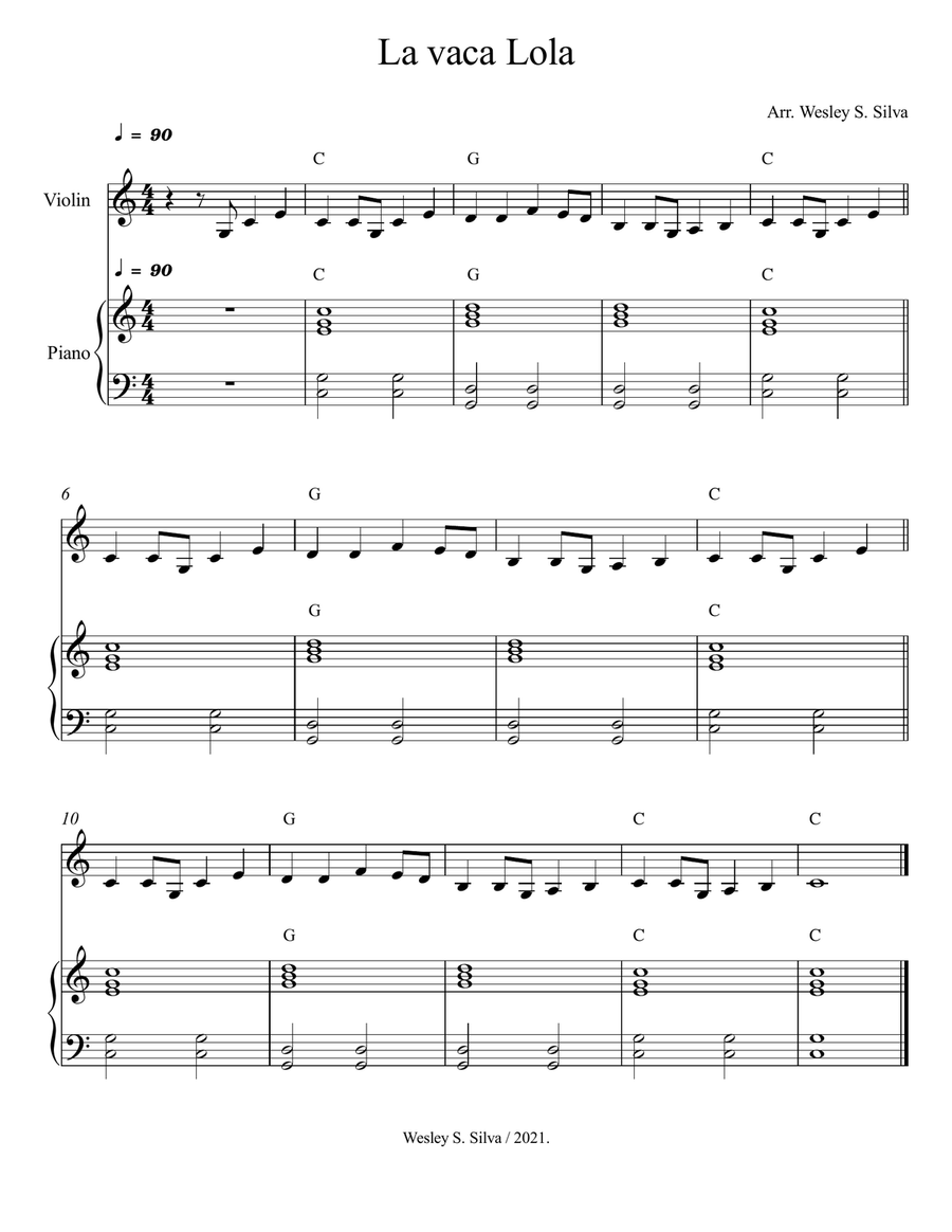 La Vaca Lola - Violin Solo