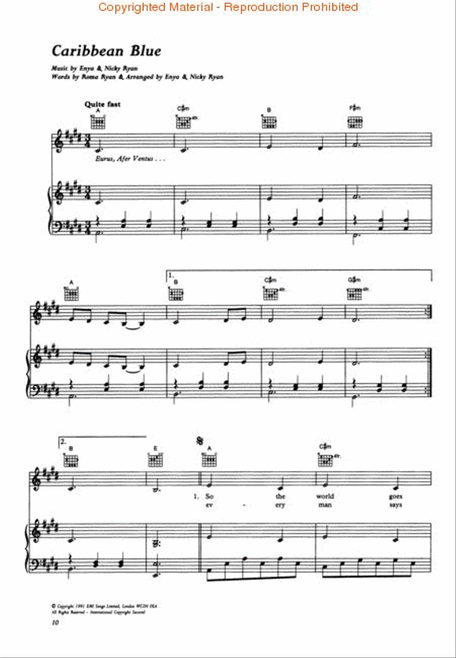 Enya – Shepherd Moons Enya – Shepherd Moons Piano, Vocal, Guitar scores gallery preview page 3