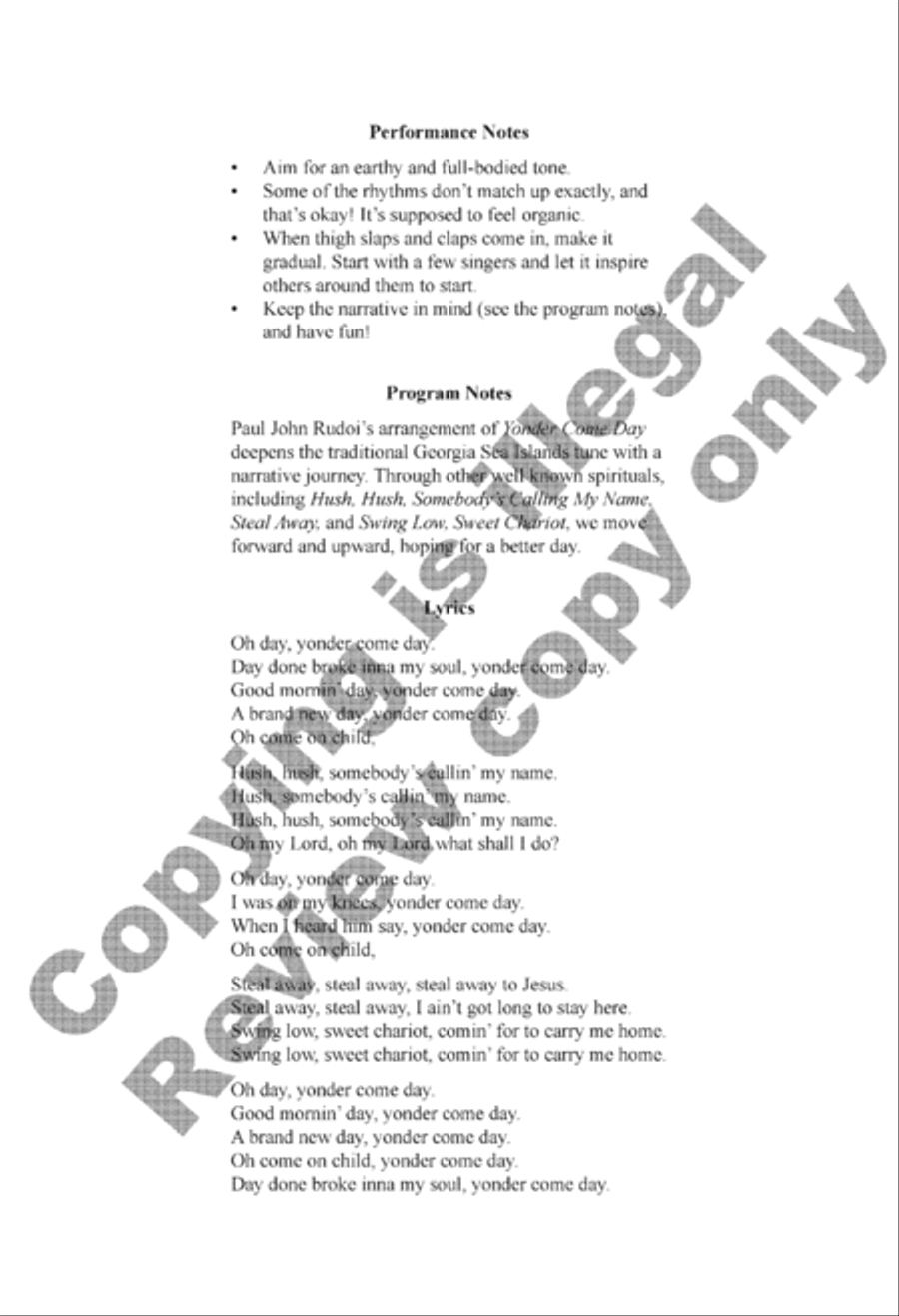 Yonder Come Day 4-Part scores gallery preview page 2