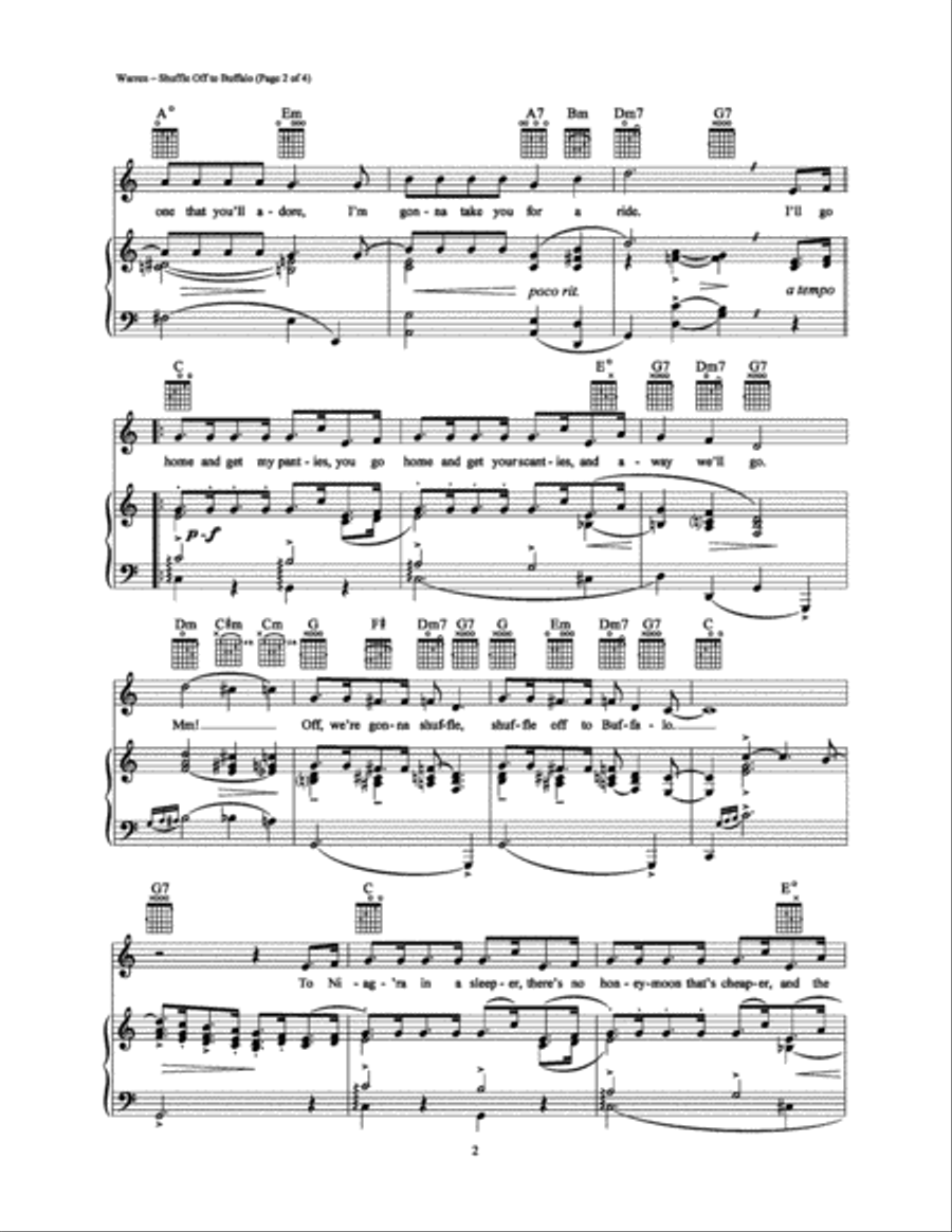 Shuffle Off To Buffalo Piano, Vocal, Guitar scores gallery preview page 2