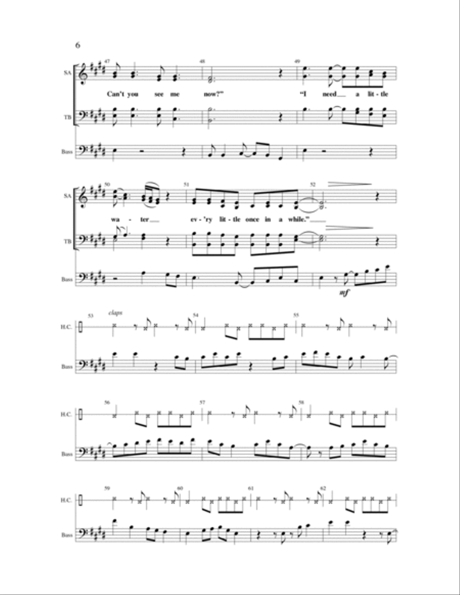 Bring Me little Water, Sylvie 4-Part scores gallery preview page 5
