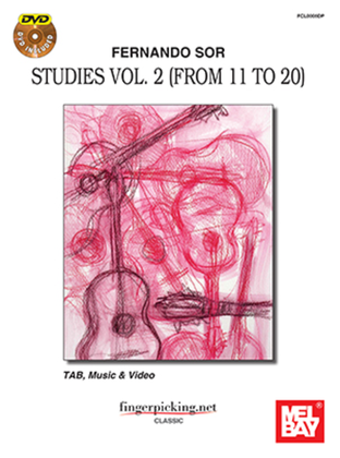 Book cover for Fernando Sor: Studies Vol. 2 (from 11 to 20)-Tab, Music & Video