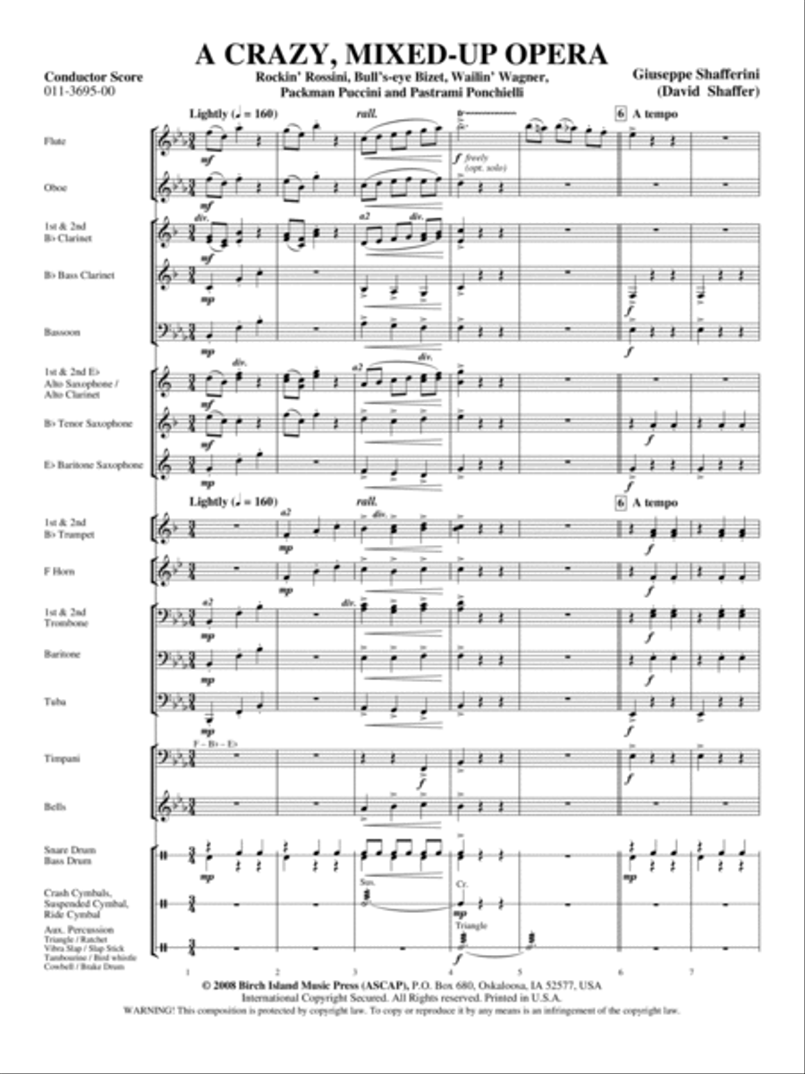 A Crazy, Mixed-Up Opera Concert Band scores gallery preview page 2