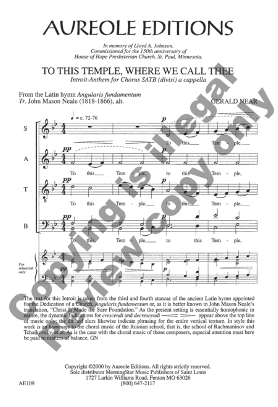 To This Temple, Where We Call Thee Divisi scores gallery preview page 2