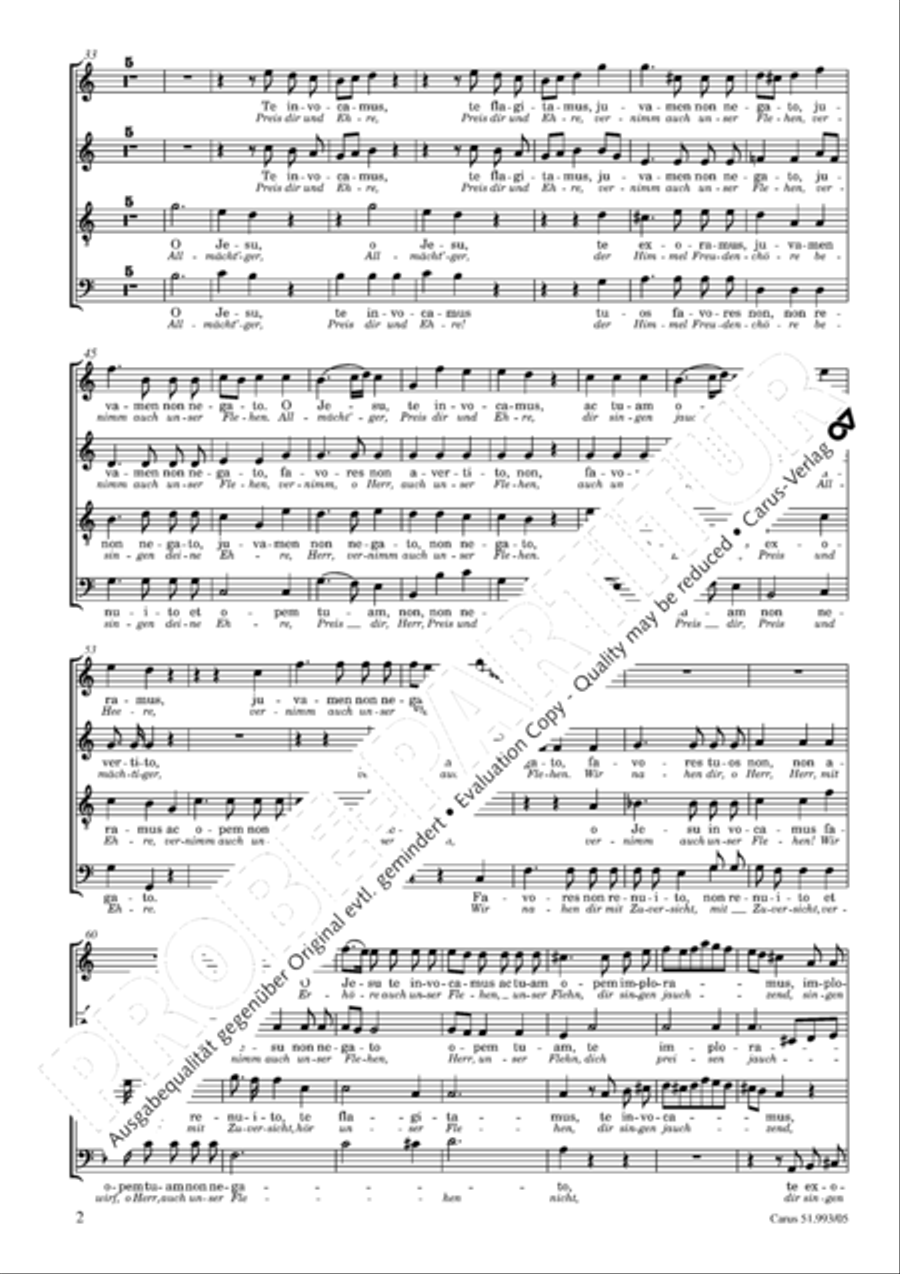 O Jesu, te invocamus O Jesu, te invocamus 4-Part scores gallery preview page 3