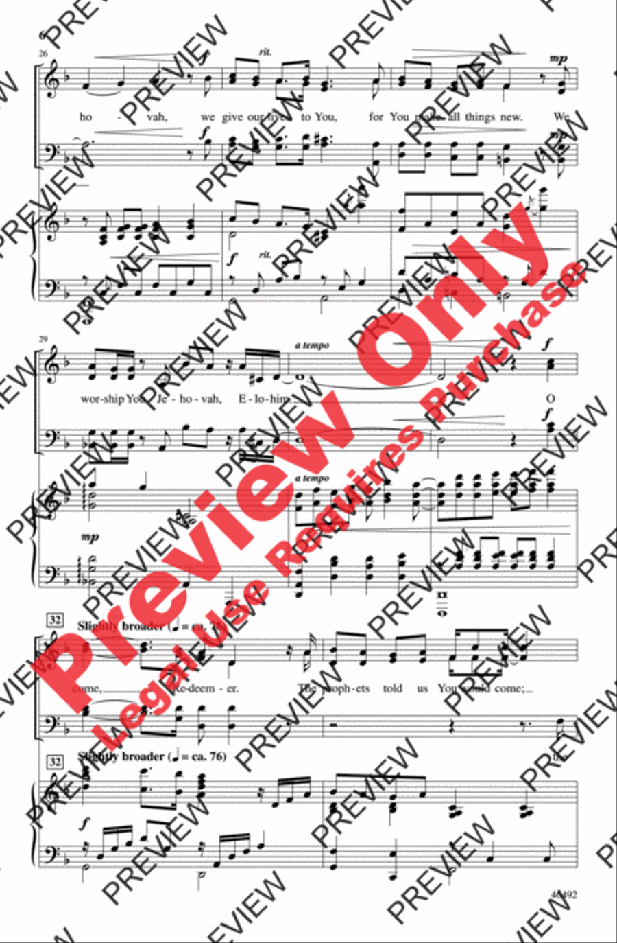 Jehovah Elohim 4-Part scores gallery preview page 6
