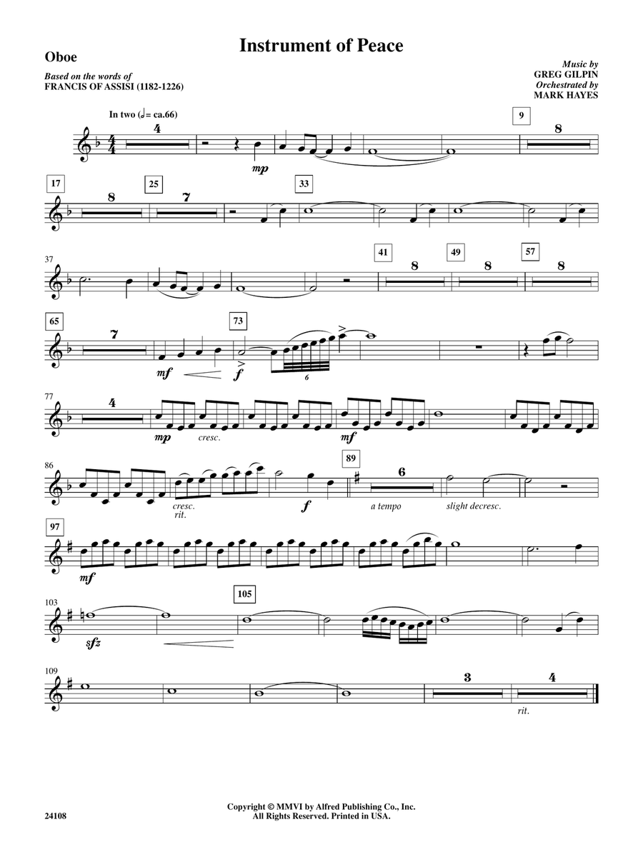Instrument of Peace: Oboe