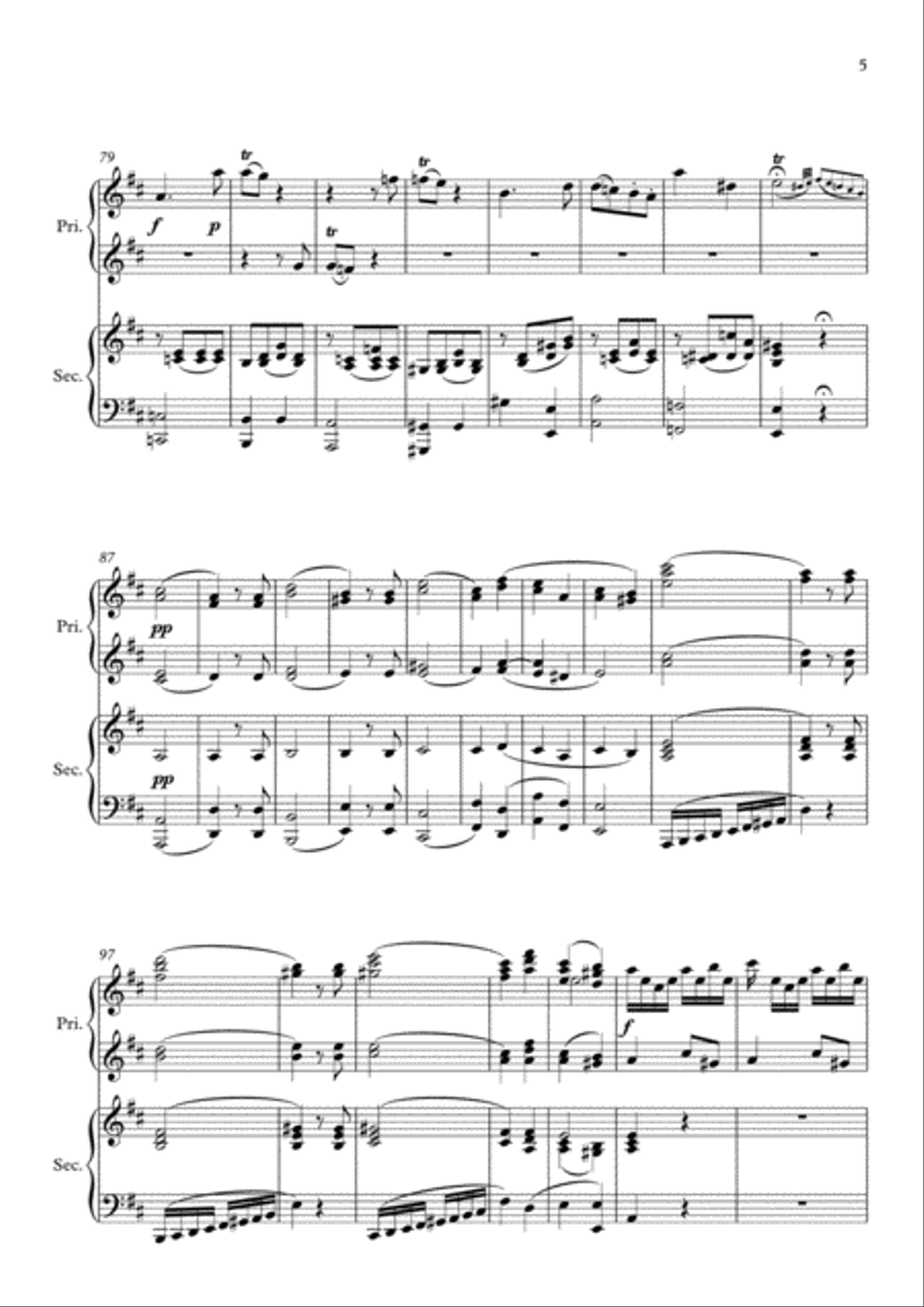 Mozart Sonata in D, K. 448 for 2 Pianos (3rd movement) Arranged for 1 piano-4 hands by Philip Kim 1 Piano, 4-Hands scores gallery preview page 6