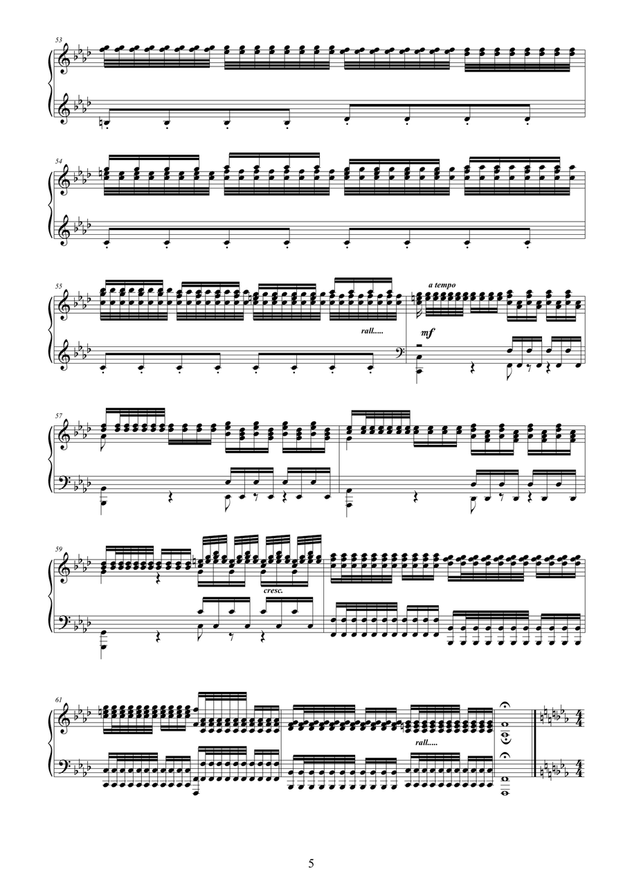 Vivaldi - Violin Concerto No.4 in F minor 'L'inverno', RV 297 - Piano solo Piano Solo scores gallery preview page 5