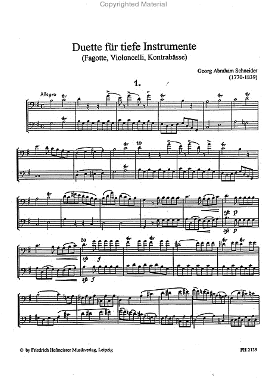 Duette für tiefe Instrumente, Heft 1 Bassoon scores gallery preview page 3