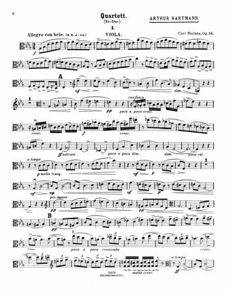 Quartett (Es-dur) fur 2 Violinen, Viola und Violoncell, Op. 14