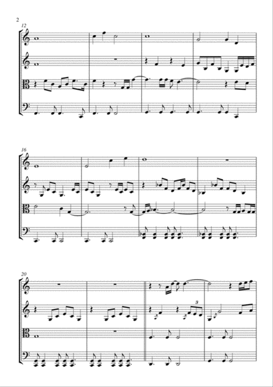 The First Time Ever I Saw Your Face String Quartet scores gallery preview page 2