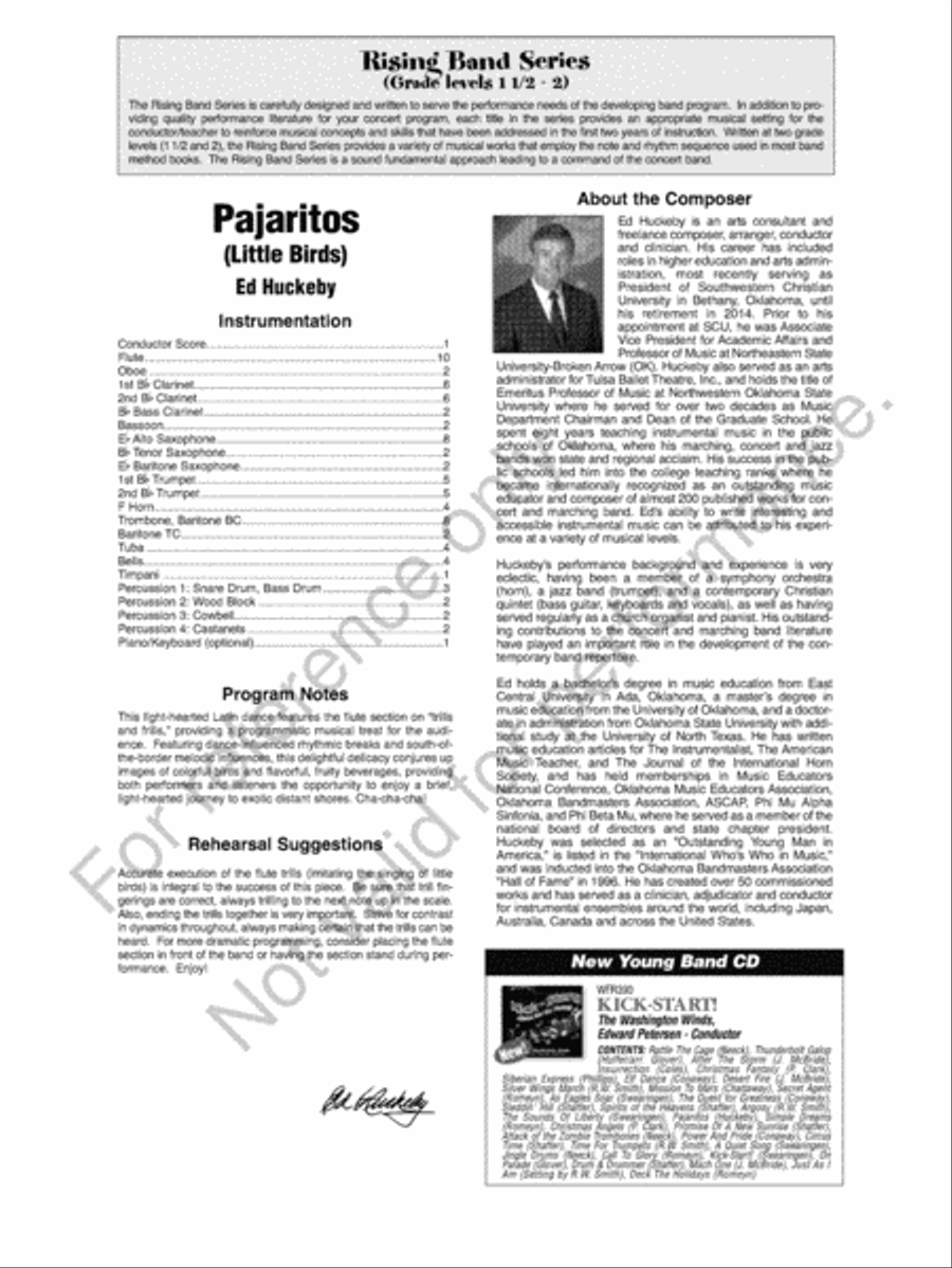 Pajaritos Concert Band scores gallery preview page 3