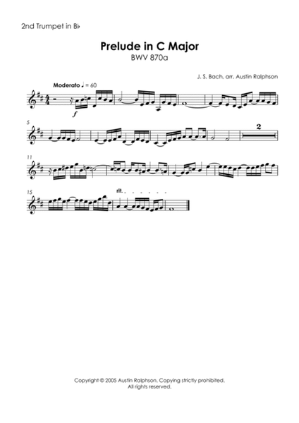 Prelude in C major, BWV 870a - brass quintet image number null