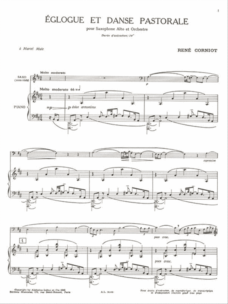 Eglogue et Danse Pastorale Alto Saxophone scores gallery preview page 2