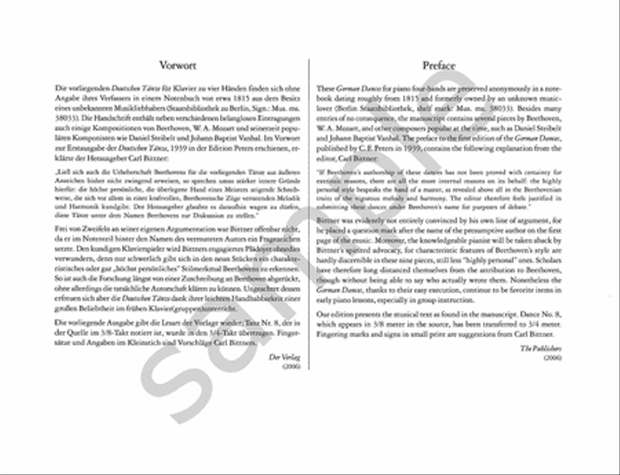 German Dances for Piano Duet Piano Duet scores gallery preview page 2