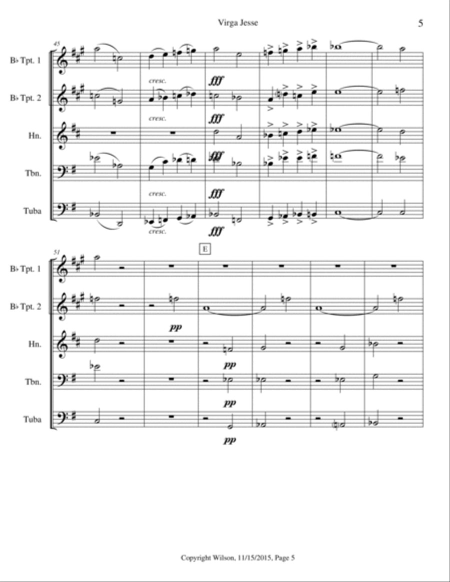 Virga Jesse Brass Quintet scores gallery preview page 6