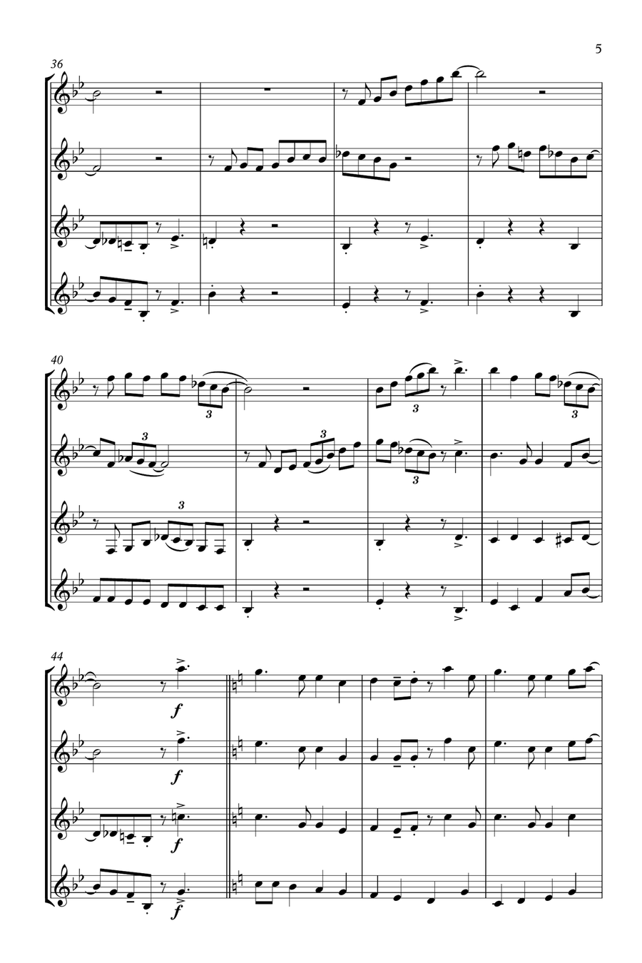 Auld Lang Syne - Clarinet Quartet Clarinet Quartet scores gallery preview page 5