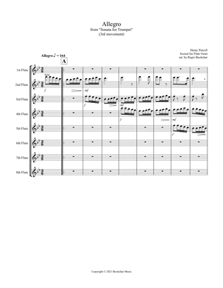 Allegro (from "Sonata for Trumpet") (Bb) (Flute Octet)