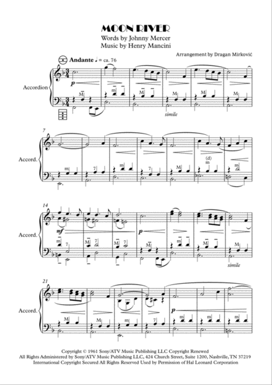 Moon River Accordion scores gallery preview page 2