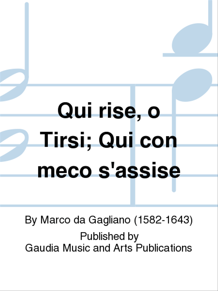 Qui rise, o Tirsi; Qui con meco s'assise SSATB scores gallery preview page 1