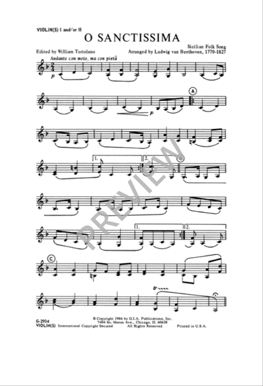 O Sanctissima 3-Part scores gallery preview page 8