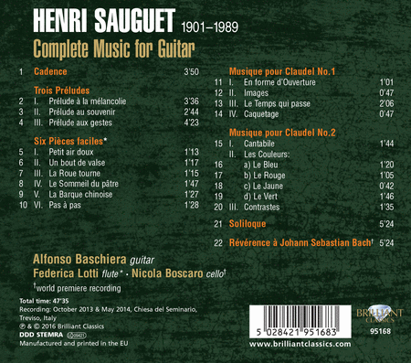 Henri Sauguet: Complete Music for Guitar